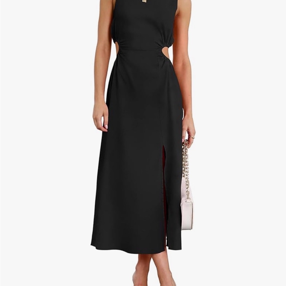 Elegant Black Sleeveless cutout Dress